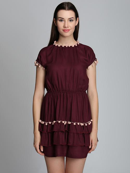 pom pom detailed layered dress - 15671769 - Very Small Image - 1