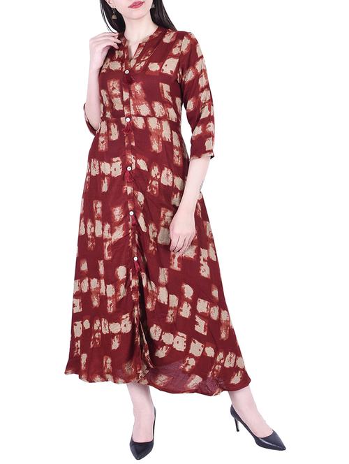 a-line printed kurta - 15672426 - Very Small Image - 1