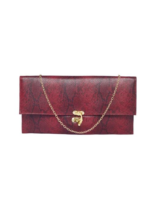 maroon leatherette (pu) regular clutch - 15674428 - Very Small Image - 1