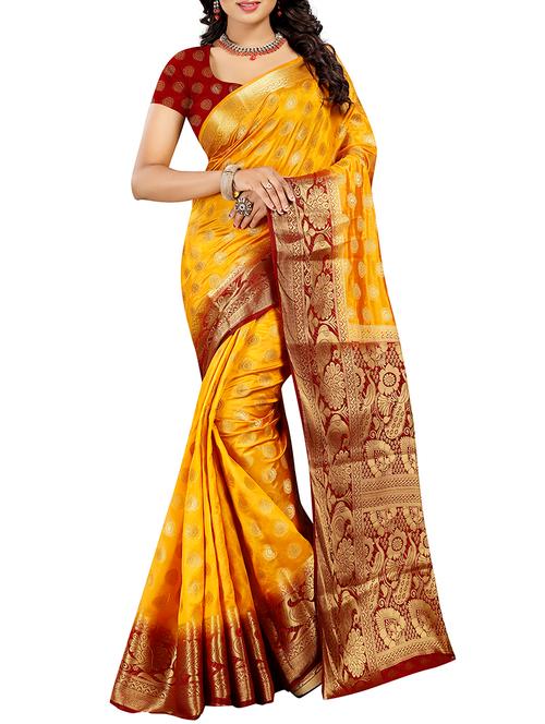 conversational zari border banarasi sare with blouse - 15675987 - Very Small Image - 1