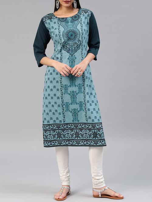 printed straight kurta - 15676095 - Very Small Image - 1