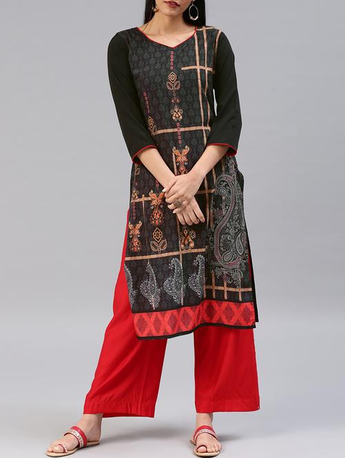 printed straight kurta - 15676097 - Very Small Image - 1