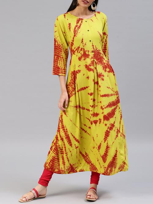shibori a-line kurta - 15676154 - Very Small Image - 1