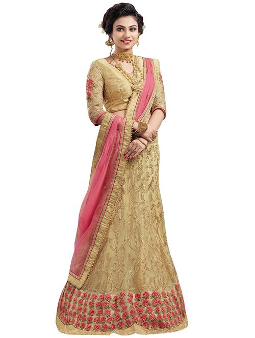 embroidered fishtail lehenga - 15677581 - Very Small Image - 1