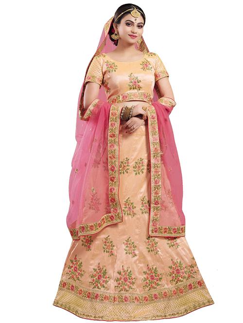 embroidered a-line lehenga - 15677593 - Very Small Image - 1