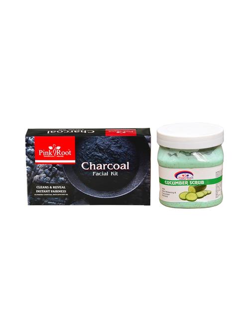 charcoal facial kit with cucumber scrub 500ml - 15677819 - Very Small Image - 1