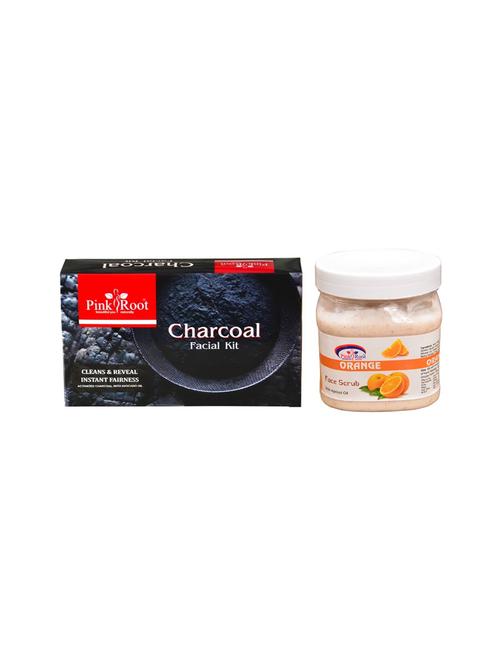charcoal facial kit 83gm with orange scrub  500ml - 15677828 - Very Small Image - 1