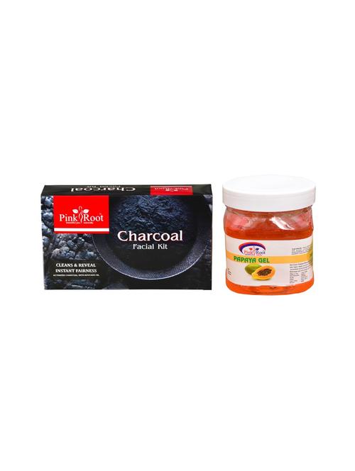 charcoal facial kit 83gm with papaya gel 500ml - 15677829 - Very Small Image - 1