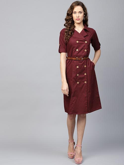 pindots belted coat dress - 15678961 - Very Small Image - 1