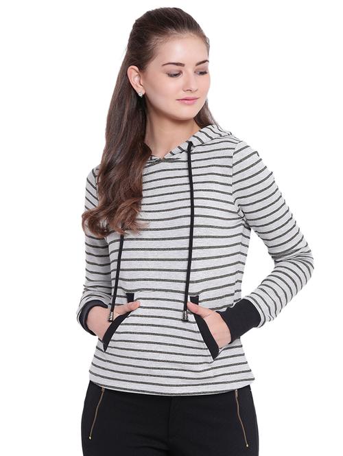 striped hooded sweatshirt - 15679657 - Very Small Image - 1