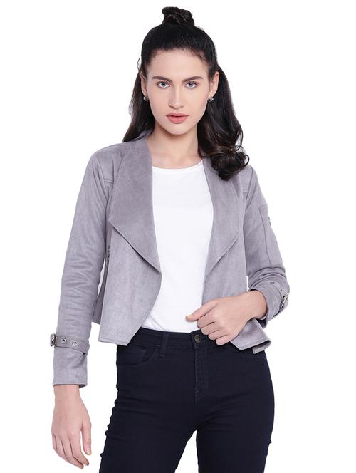 zip detail belted sleeved shrug - 15679720 - Very Small Image - 1