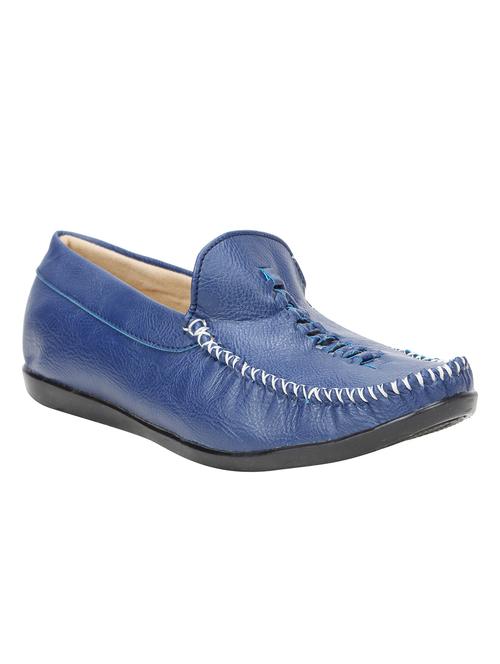 blue leatherette slip on loafers - 15679969 - Very Small Image - 1