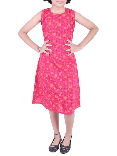 pink cotton frock - 15680050 - Very Small Image - 1