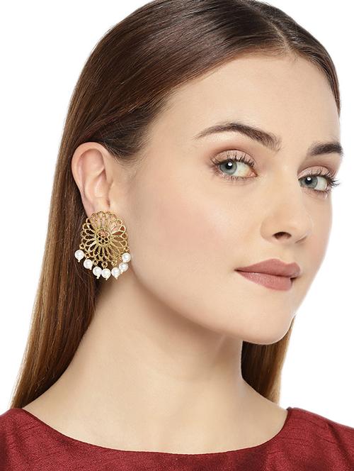 gold zinc drop earring - 15680483 - Very Small Image - 1