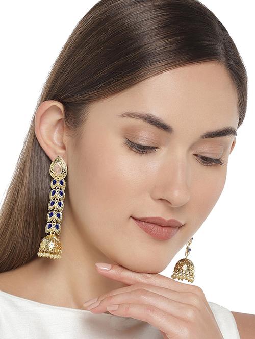 gold zinc jhumka earring - 15680520 - Very Small Image - 1