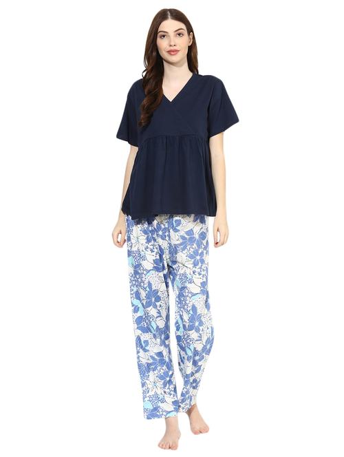 gathered top floral pyjama nightwear set - 15680605 - Very Small Image - 1