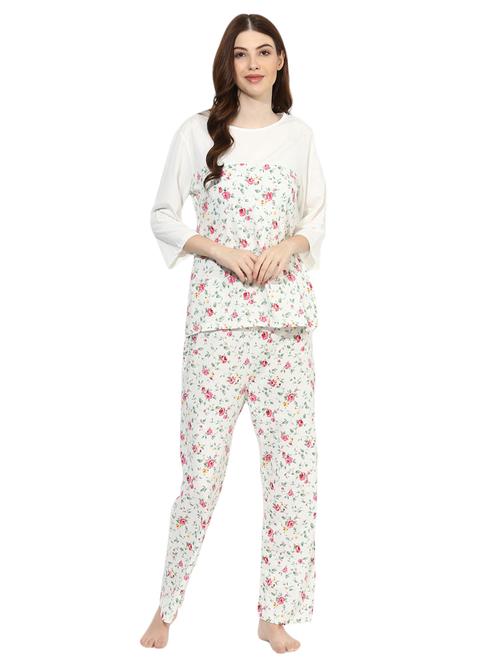 floral top pyjama nightwear set - 15680611 - Very Small Image - 1