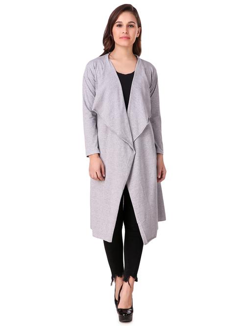 smoke grey long sleeved shrug - 15680668 - Very Small Image - 1
