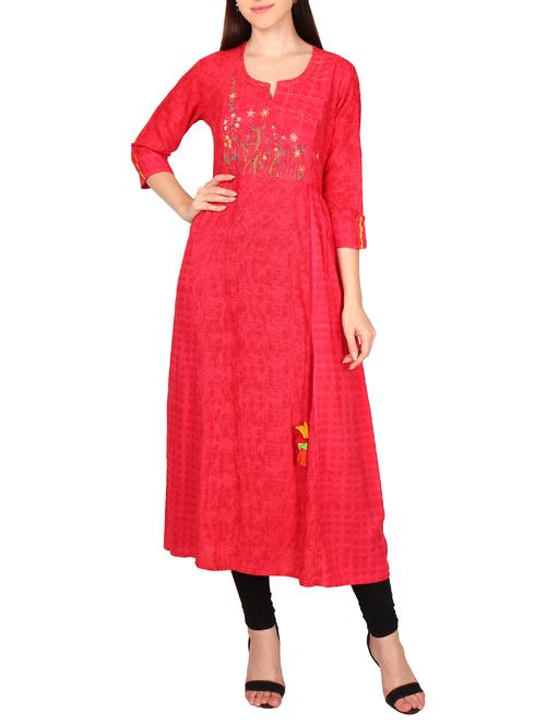 a-line embroidered kurta - 15680827 - Very Small Image - 1