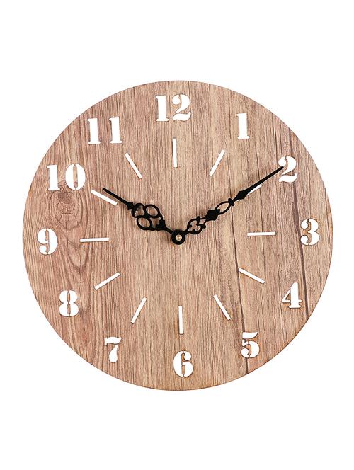 sehaz artworks gentle manufactured wood 10inch designer wall clock for home and kitchen - woodtexture - 15681684 - Very Small Image - 1