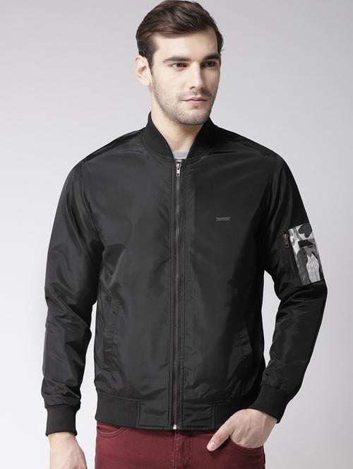 black polyester bomber jacket - 15681757 - Very Small Image - 1