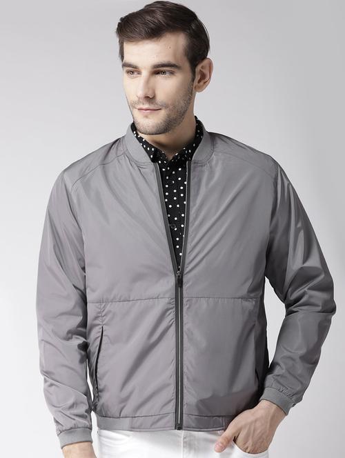 grey polyester bomber jacket - 15681758 - Very Small Image - 1