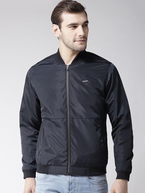 navy blue polyester bomber jacket - 15681761 - Very Small Image - 1