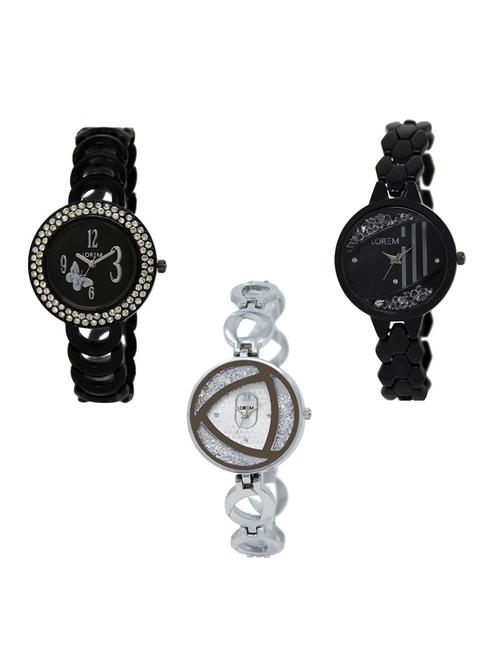 Set of 3 round dial analog watch combo -(LK201-221-240) - 15682554 - Very Small Image - 1