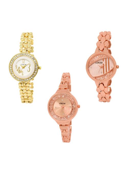 set of 3 round dial analog watch combo -(lk203-222-225) - 15683859 - Very Small Image - 1