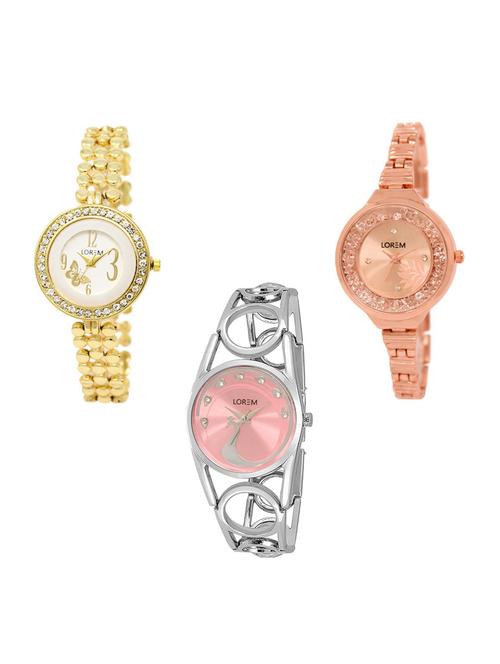 set of 3 round dial analog watch combo -(lk203-225-233) - 15684000 - Very Small Image - 1
