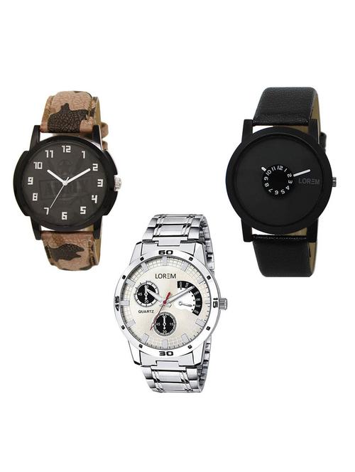 set of 3 analog watch combo -(lk-03-25-101) - 15684138 - Very Small Image - 1