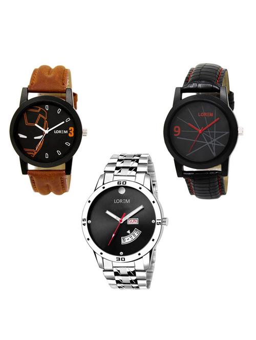 set of 3 analog watch combo -(lk-04-08-104) - 15684264 - Very Small Image - 1