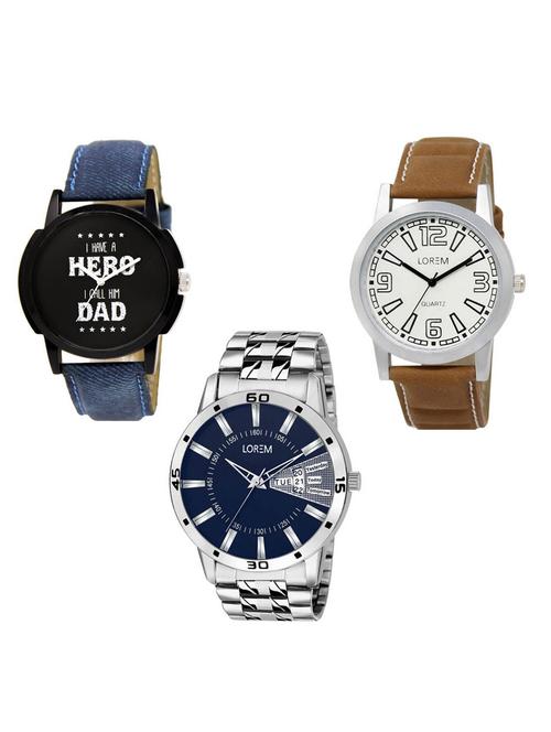 set of 3 analog watch combo -(lk-07-15-102) - 15684921 - Very Small Image - 1