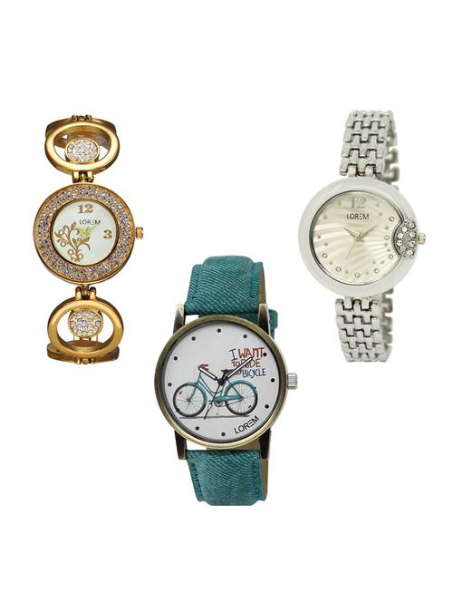 set of 3 analog watch combo -(lk204-227-229) - 15685406 - Very Small Image - 1