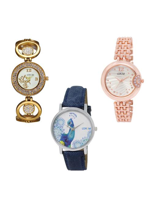 set of 3 analog watch combo -(lk204-228-241) - 15685461 - Very Small Image - 1