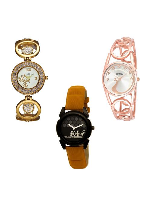 set of 3 analog watch combo -(lk204-232-235) - 15685517 - Very Small Image - 1