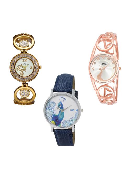 set of 3 analog watch combo -(lk204-232-241) - 15685530 - Very Small Image - 1