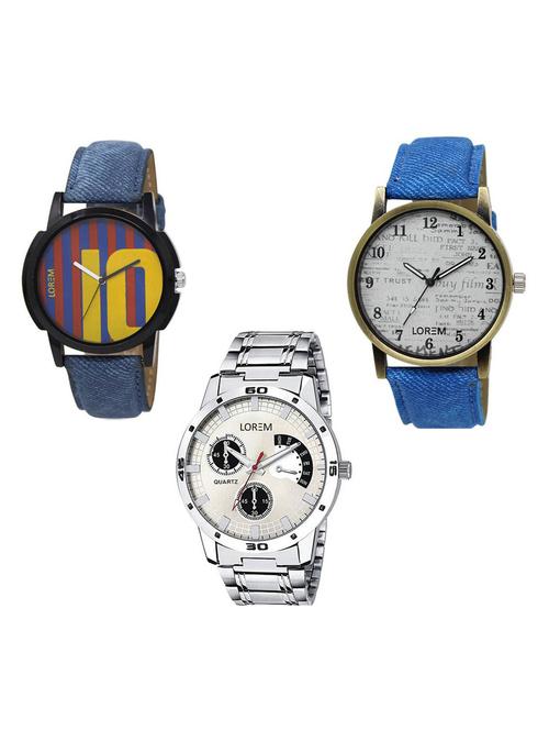 set of 3 analog watch combo -(lk-10-28-101) - 15685627 - Very Small Image - 1