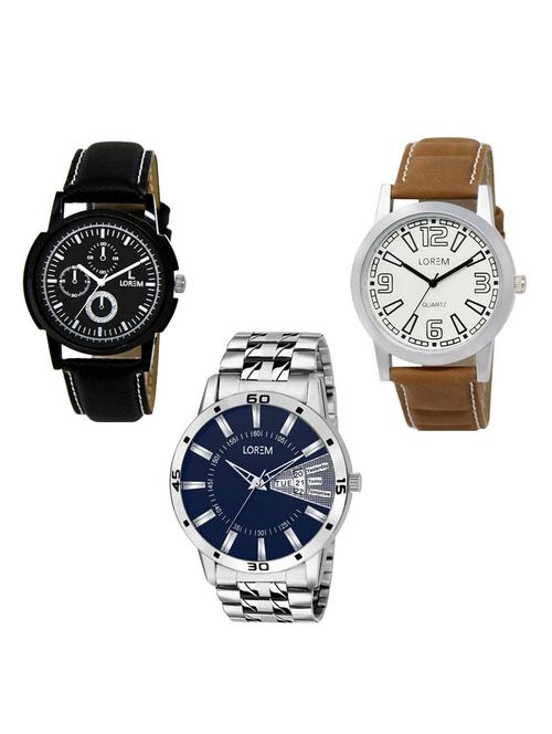 set of 3 analog watch combo -(lk-13-15-102) - 15686015 - Very Small Image - 1