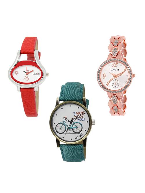 set of 3 analog watch combo -(lk206-215-229) - 15686305 - Very Small Image - 1