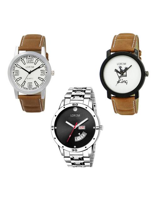 set of 3 analog watch combo -(lk-15-18-104) - 15686370 - Very Small Image - 1