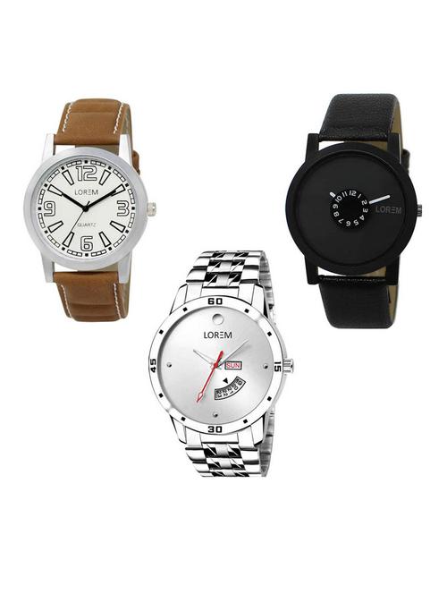 set of 3 analog watch combo -(lk-15-25-103) - 15686418 - Very Small Image - 1