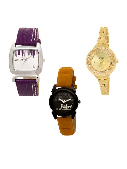 set of 3 analog watch combo -(lk207-224-235) - 15686804 - Very Small Image - 1