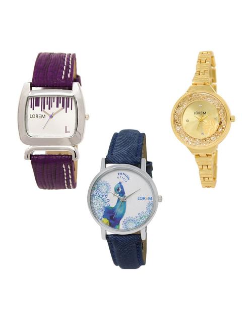 set of 3 analog watch combo -(lk207-224-241) - 15686806 - Very Small Image - 1
