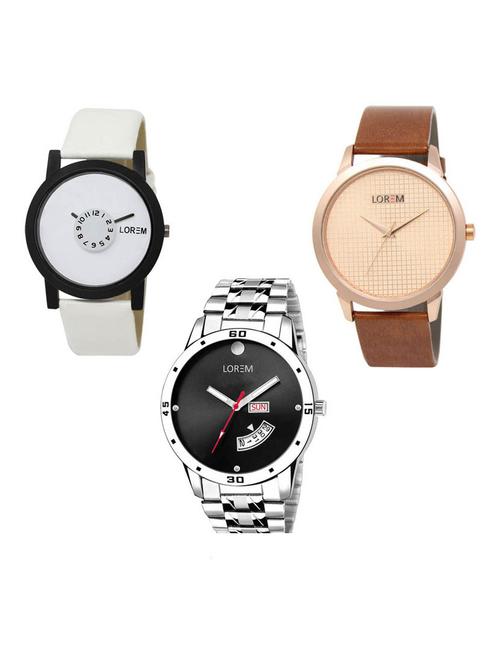 set of 3 analog watch combo -(lk-26-34-104) - 15687640 - Very Small Image - 1
