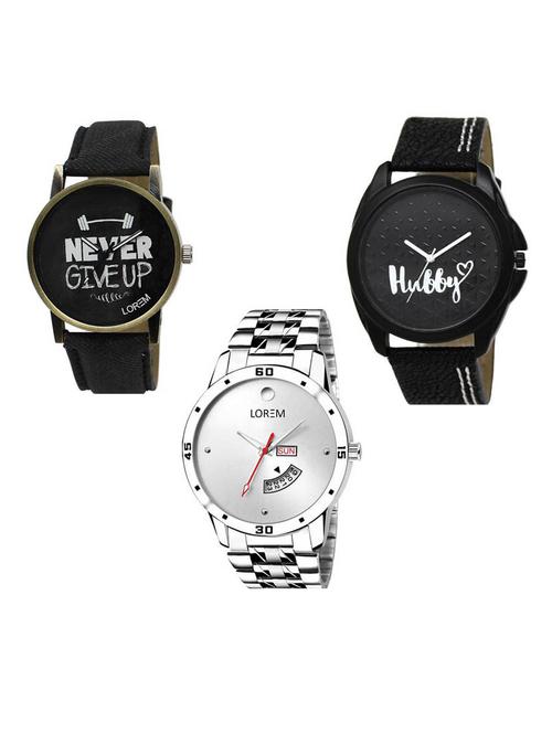 set of 3 analog watch combo -(lk-27-31-103) - 15687680 - Very Small Image - 1