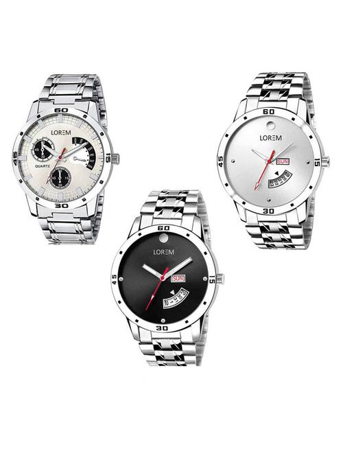 set of 3 analog watch combo -(lk-101-103-104) - 15687956 - Very Small Image - 1