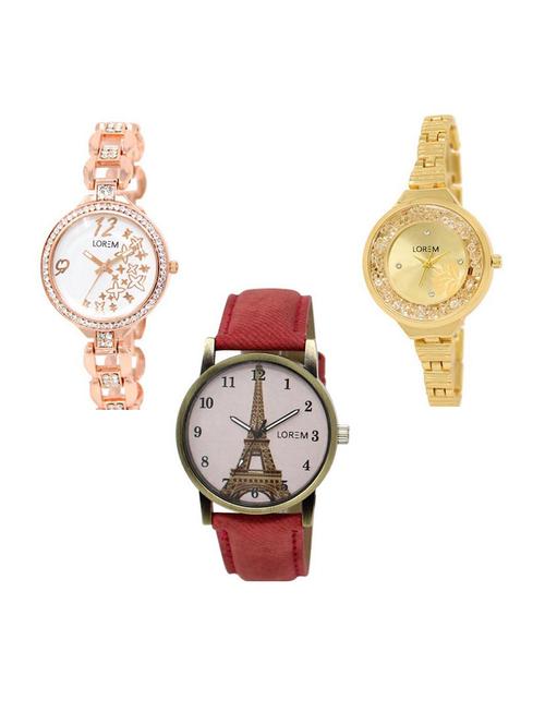 set of 3 analog watch combo -(lk210-224-230) - 15687985 - Very Small Image - 1