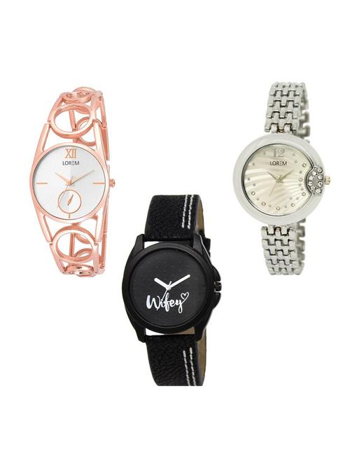 set of 3 analog watch combo -(lk213-227-234) - 15689055 - Very Small Image - 1