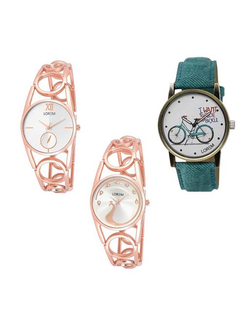 set of 3 analog watch combo -(lk213-229-232) - 15689079 - Very Small Image - 1